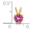14k 5mm Heart Pink Sapphire pendant