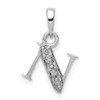 14KW Rhodium-plated Diamond Letter N Initial Pendant 14KW Rhodium-plated Diamond Letter N Initial Pendant
