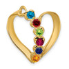 14k Synthetic Diamond Family Heart Slide