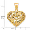 14k Fancy 3D Heart Charm