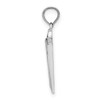 14k White Gold Solid Satin Polished Royal Flush Pendant