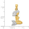 14K with White Rhodium 3-D Mermaid Pendant