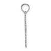 14K White Gold w/ Lace Trim and Polished Center Cross Charm