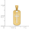 14k Polished Cross Cut-out Pendant