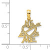 14K HE LOVES ME Heart Charm