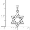 14K White Polished Star of David Pendant