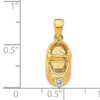14k 3-D April/Synthetic Stone Engraveable Baby Shoe Charm