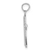 14K White Gold Beaded Trim Cross Charm