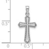 14K White Gold Beaded Trim Cross Charm