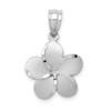 14k Yellow Gold Dipped in White Rhodium Satin D/C Plumeria Charm 14k Yellow Gold Dipped in White Rhodium Satin D/C Plumeria Charm