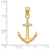 14K Gold Polished Anchor Pendant