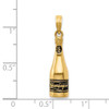 14K Polished 3-D Enameled Champagne Bottle Pendant