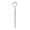 14K White Gold Polished/Textured Nugget Style Cross Pendant