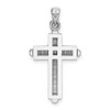 14K White Gold 2-D Beveled Stick Cross Charm