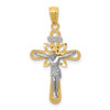 14K Two-tone W/Rhodium Small Passion Crucifix Pendant 14K Two-tone W/Rhodium Small Passion Crucifix Pendant