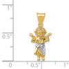 14k with Rhodium D/C Polished Baby Jesus Pendant