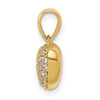 14K Polished CZ Heart Pendant