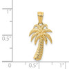 14k Textured Polished Palm Tree Pendant