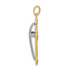 14k Two-tone Diamond-cut Polished 3D Cross Pendant