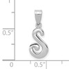 14KW White Gold Script Letter S Initial Pendant