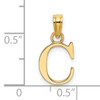 14KY Polished Block Letter C Initial Pendant