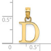 14KY Polished Block Letter D Initial Pendant