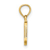 14K Polished Block Letter U Initial Pendant