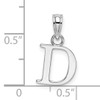 14KW Polished Block Letter D Initial Pendant