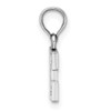 14K White Gold Polished Block Letter E Initial Pendant