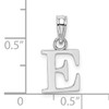 14K White Gold Polished Block Letter E Initial Pendant