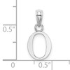 14K White Gold Polished Block Letter O Initial Pendant