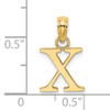 14K Polished Block Letter X Initial Pendant