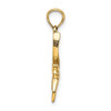 14K Textured Hummingbird Flying Charm