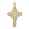 14K Blue Enamel Filigree Cross Charm
