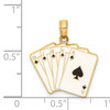14K Enamel Playing Cards Royal Flush Charm