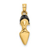 14K 3-D Black Enamel Closed Toe High Heel Charm