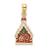 14K 3-D Enamel Gingerbread House Charm