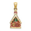 14K 3-D Enamel Gingerbread House Charm