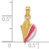 14k Textured and Enamel Conch Shell Pendant