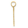 14K Polished and Textured Heart Charm