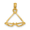 14K 3-D Polished Butterfly Sunglasses Charm