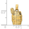 14K Wine Barrel With Grapes Charm
