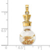 14K 3-D Gold Leaf In Bottle Charm