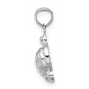 14K White Gold Textured Mini Sea Turtle Charm