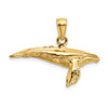 14K 3-D w/ Textured Underside Humpback Whale Charm