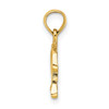 14K Textured Mini Dolphin Jumping Charm
