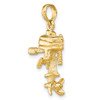 14K 3-D Moveabel Boat Engine Charm