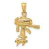 14K 3-D Moveabel Boat Engine Charm