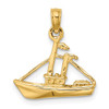 14K 3-D Cargo Ship W/ Tug Boat Charm