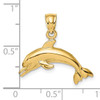 14K Textured/Polished Dolphin Jumping Charm